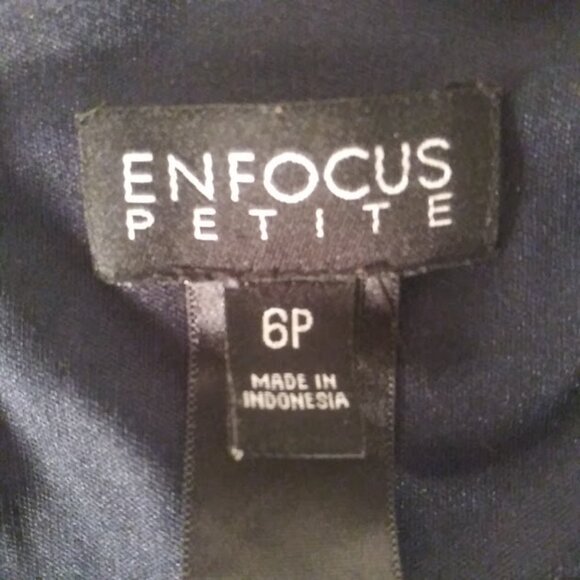 Enfocus women's size 6P beige and black diamond print dress - Picture 12 of 12